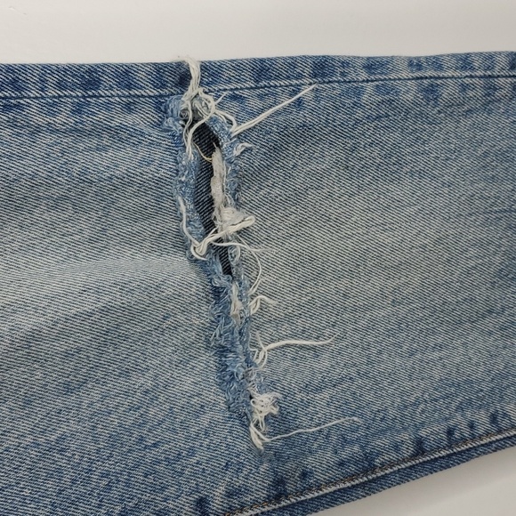 We The Free Skinny Jeans Ripped Knee Raw Hem High Rise Ankle Button Fly Women 26 - Picture 6 of 11